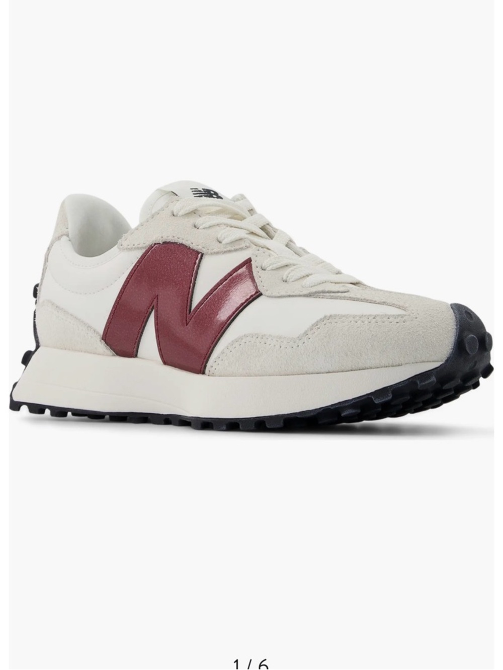 New Balance Cream and Burgundy Retro Runner Sneakers